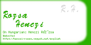 rozsa henczi business card